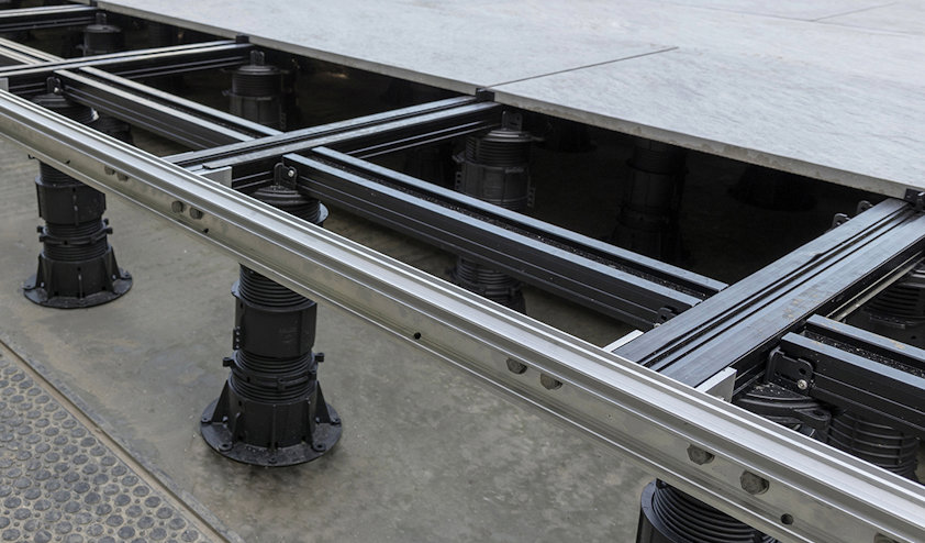 Buzon pavement support system of pillars and bars Buzon pavement support system of pillars and bars
