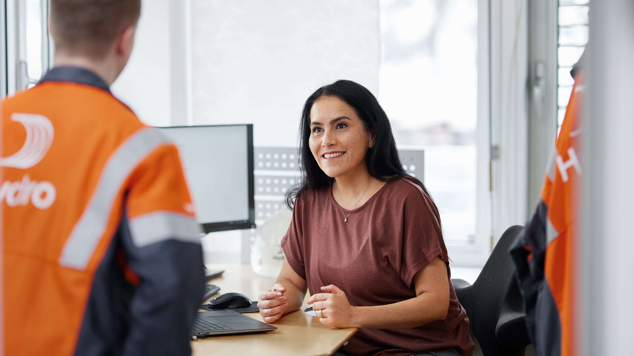 a person sitting at a desk
