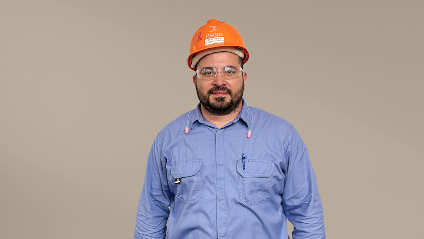 a man wearing a hard hat