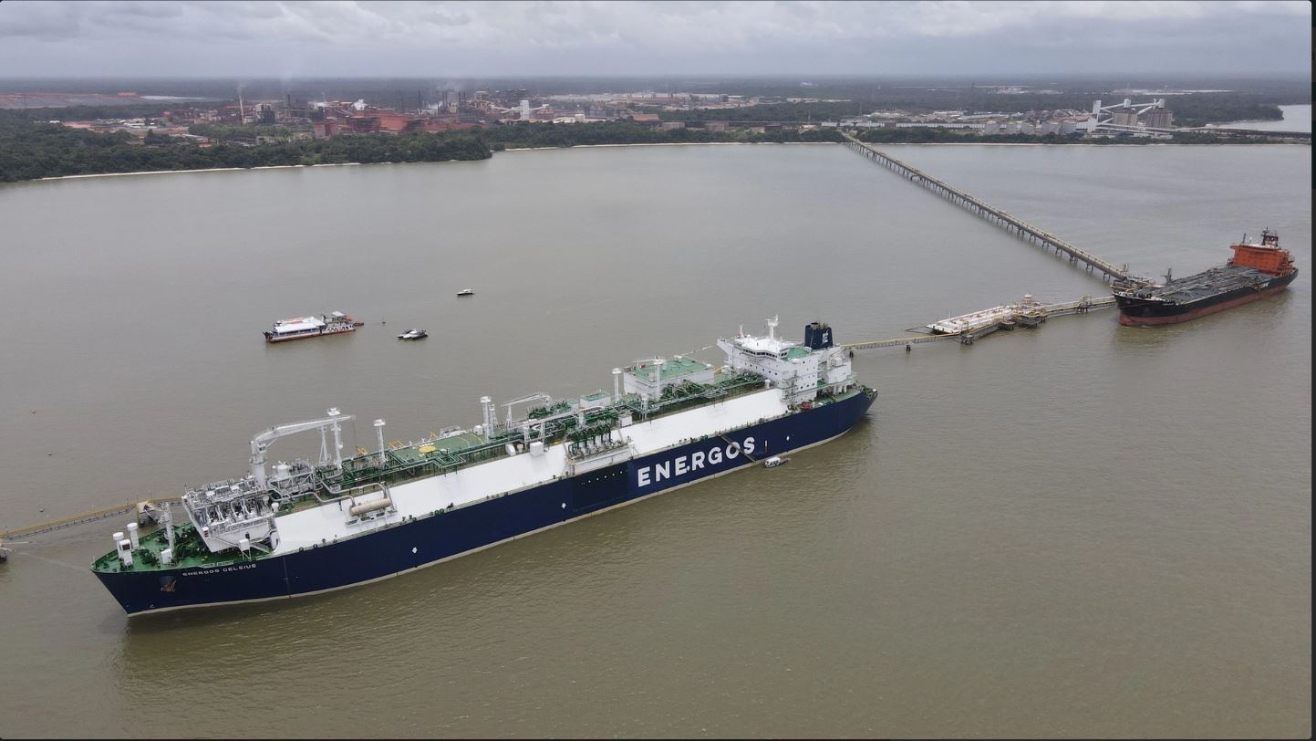 a large ship in the water