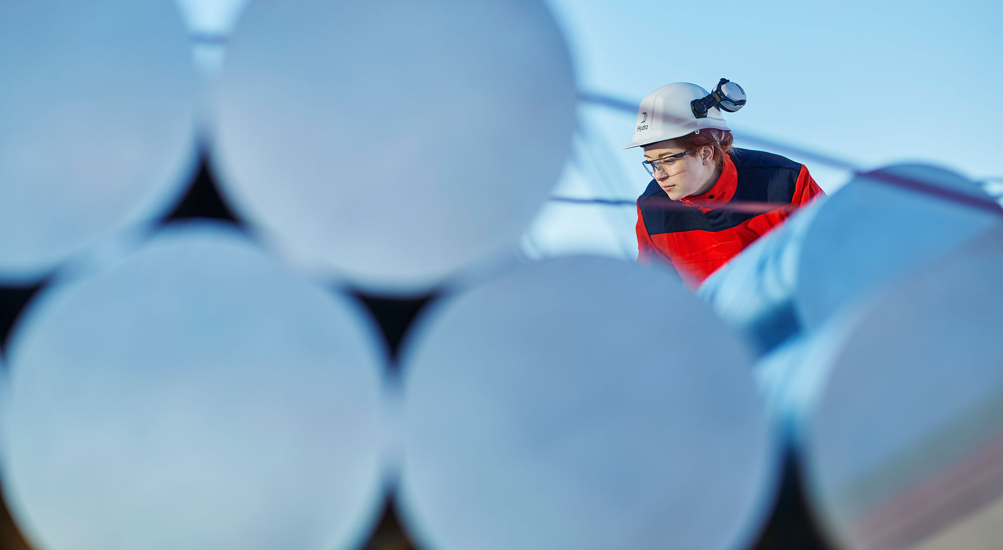 Aluminium extrusion ingot at Karmøy, Norway