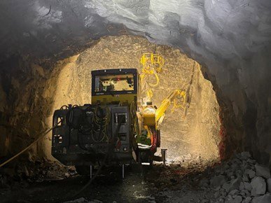 Mining vehicles in Roldal-Suldal, Norway